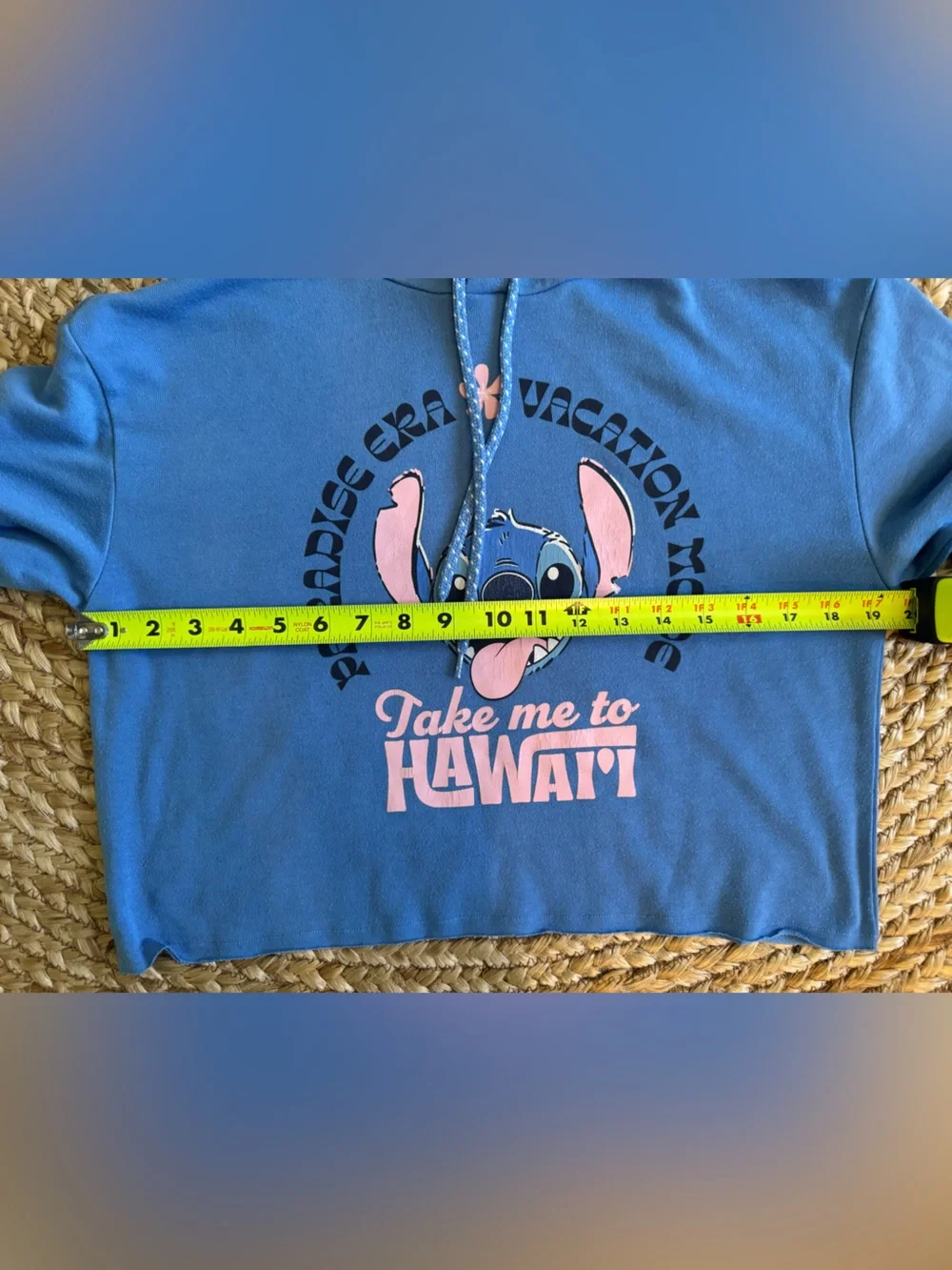 Disney Blue Hoodie Sweatshirt with Pink Graphic - Picture 3 of 5